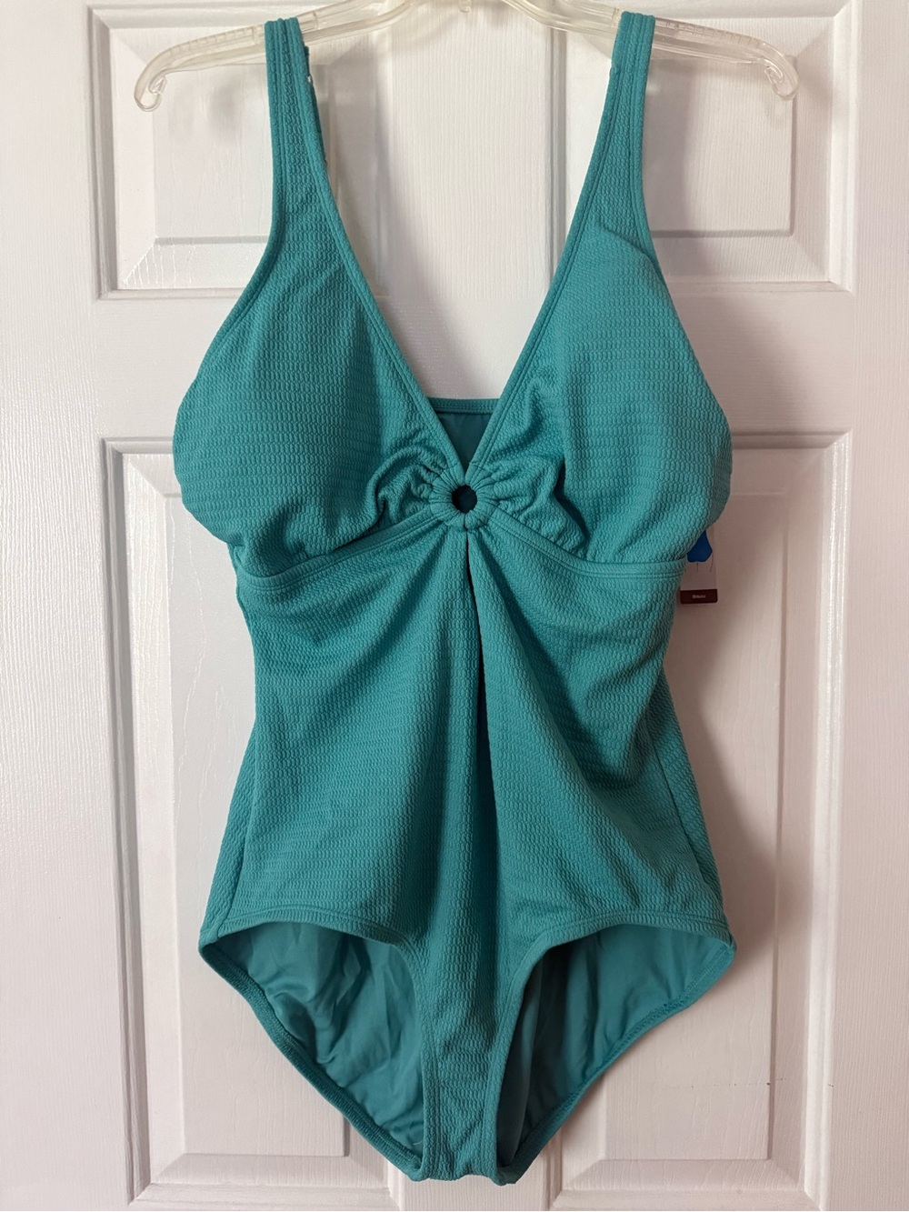 Classic Teal One-Piece Swimsuit with Front Ring Detail